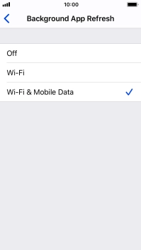 To turn off background refresh of apps, press Off.