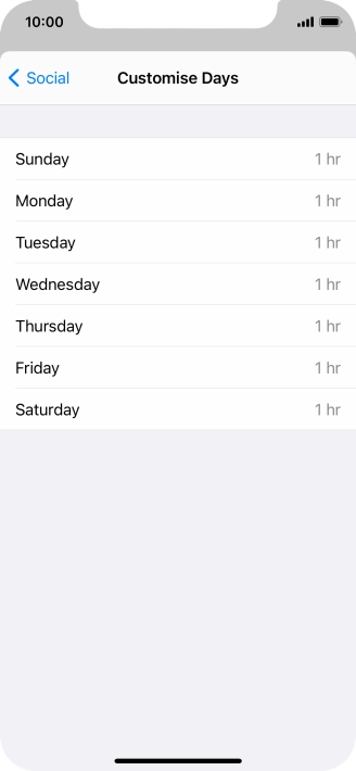 Press the required days.
