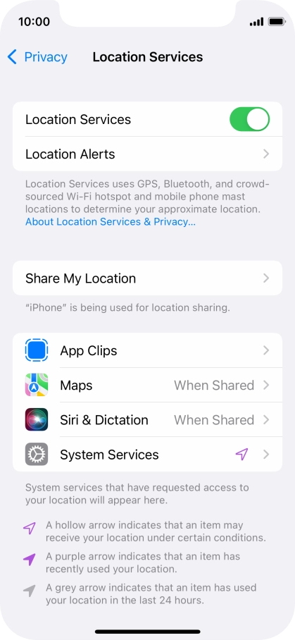 Press the required app.