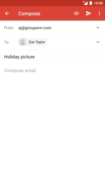 Press the text input field and write the text for your email message.