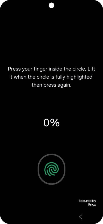 Follow the instructions on the screen to create the phone lock code using your fingerprint.