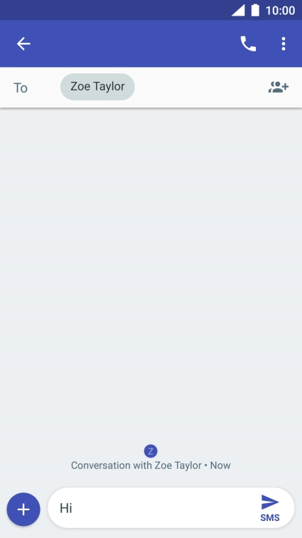 Press the send icon when you've finished your text message.
