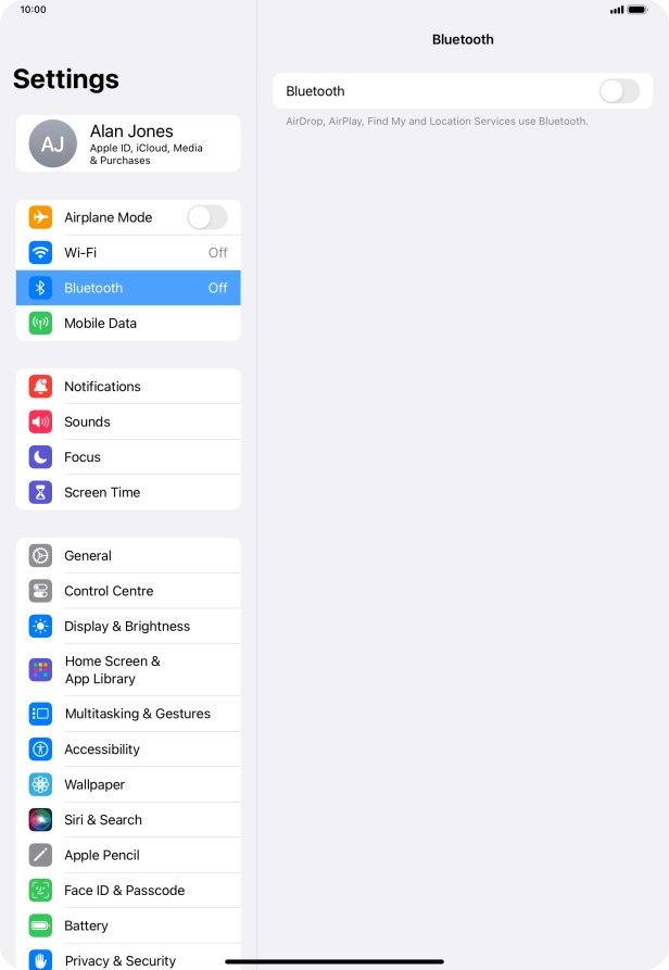 Press the indicator next to 