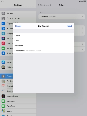 Press Description and key in the required name.