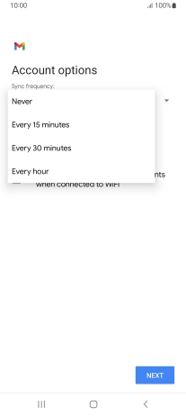 Press the required setting.