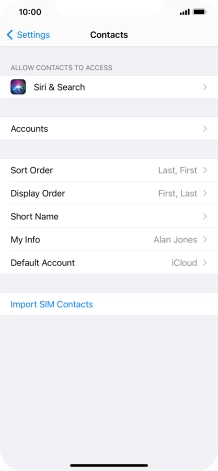 Press Import SIM Contacts.