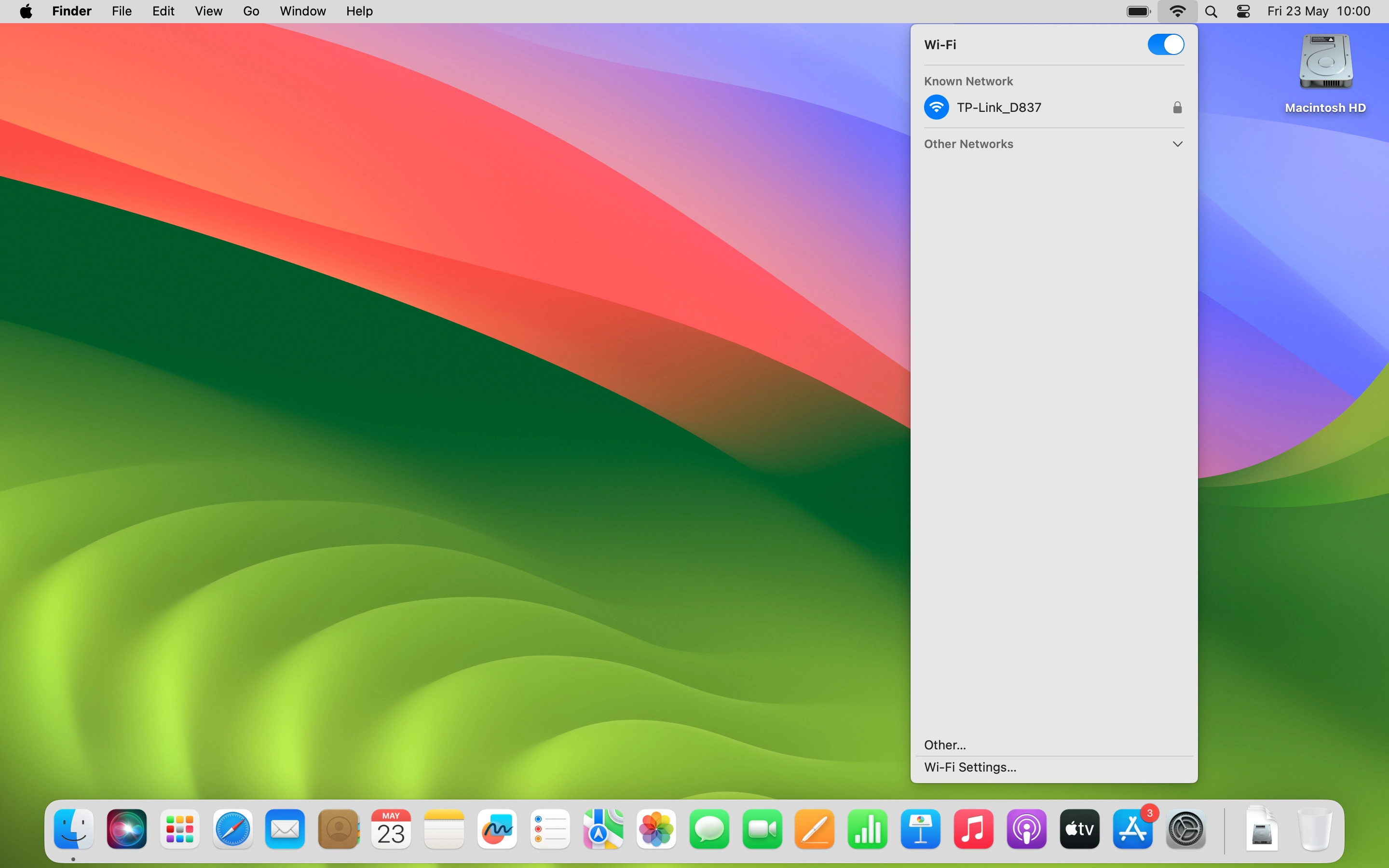 Click the Wi-Fi icon next to the active network to disconnect from the internet.