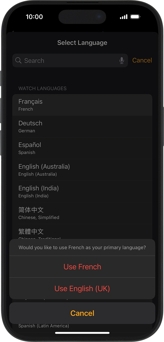 On your phone: Press Use ‹language›.