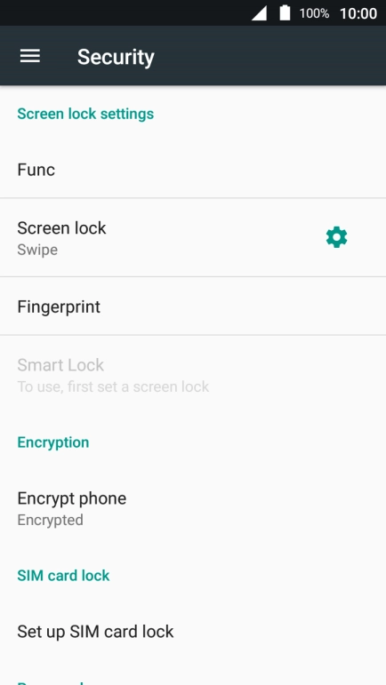 Press Set up SIM card lock.