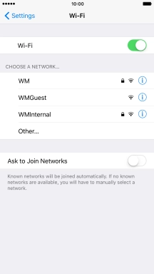 Press the required Wi-Fi network.