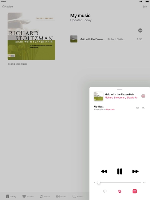 Press the shuffle icon to turn the function on or off.