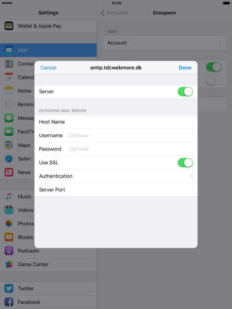 Press the indicator next to 