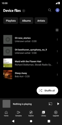 Press the required audio file.