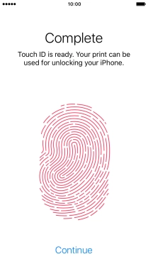 Press Continue. If you haven't previously selected a phone lock code, key in a code of your own choice twice.