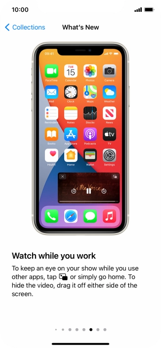 Slide your finger upwards starting from the bottom of the screen to return to the home screen.