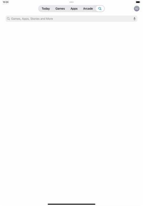 Press the search field.