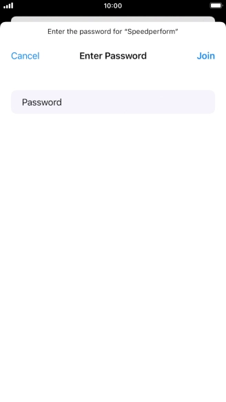 Key in the password for the Wi-Fi network and press Join.