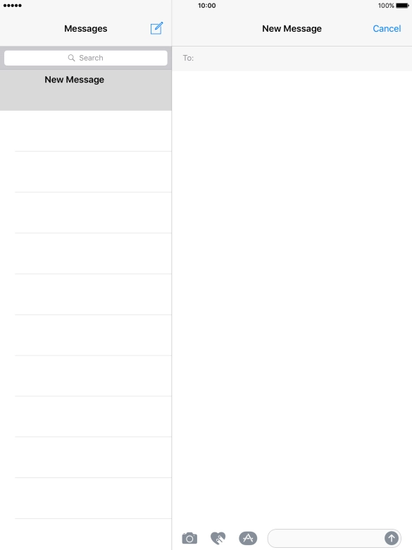 Press the search field and key in the first letters of the recipient's name.