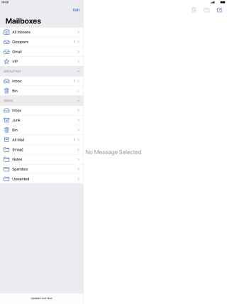 Press the required email account.