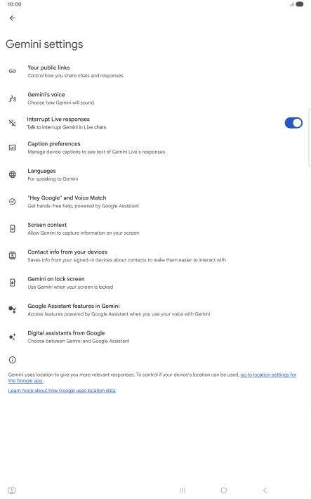 Follow the instructions on the screen to select the required settings.