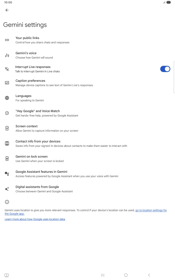 Follow the instructions on the screen to select the required settings.