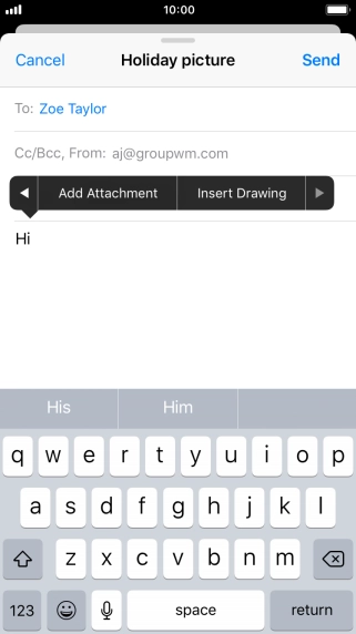 Press Add Attachment and follow the instructions on the screen to attach a document.