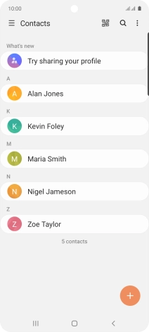 Press the required contact.