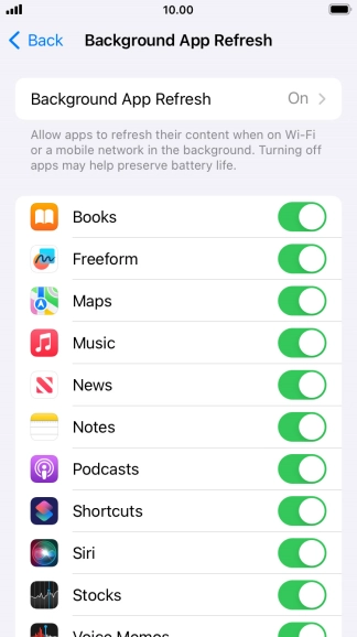 Press Background App Refresh.