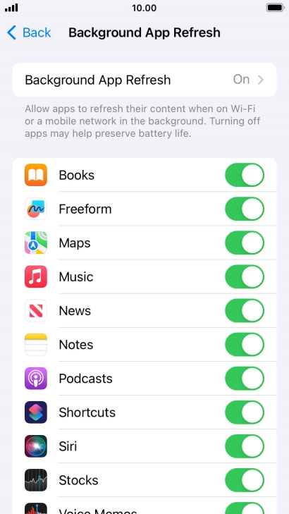 Press Background App Refresh.
