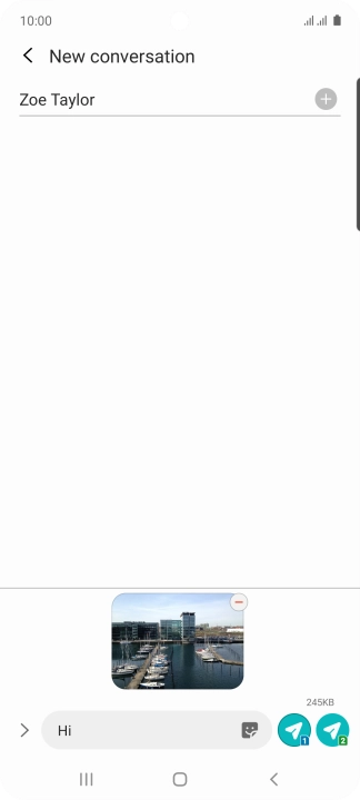 Press the send icon when you've finished your picture message.