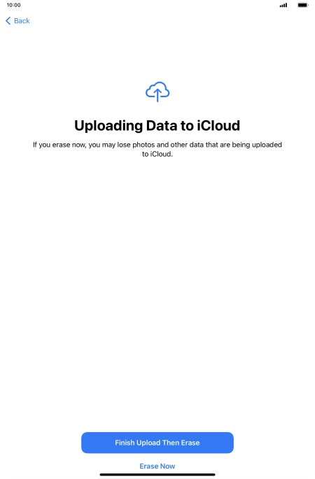Press the required setting.