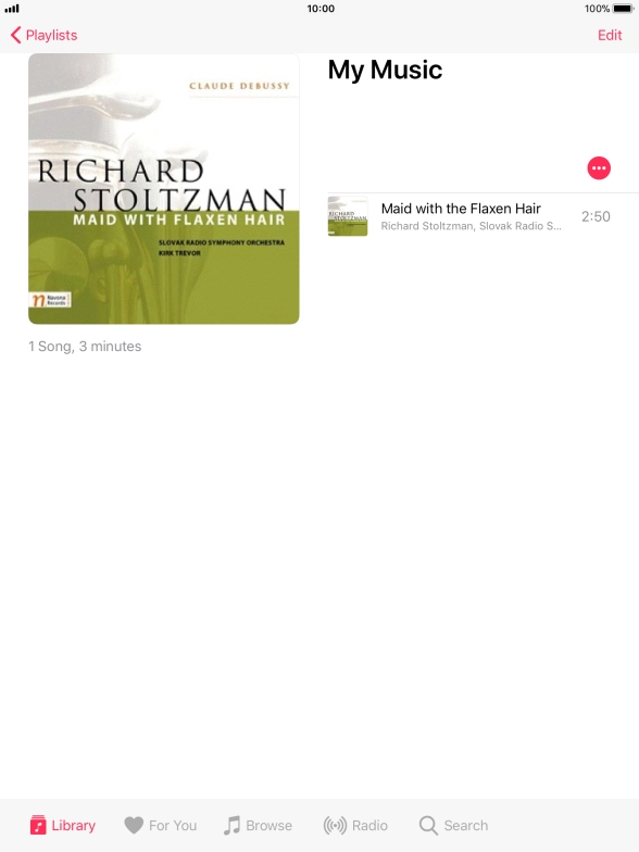Go to the required category or playlist and press the required audio file.