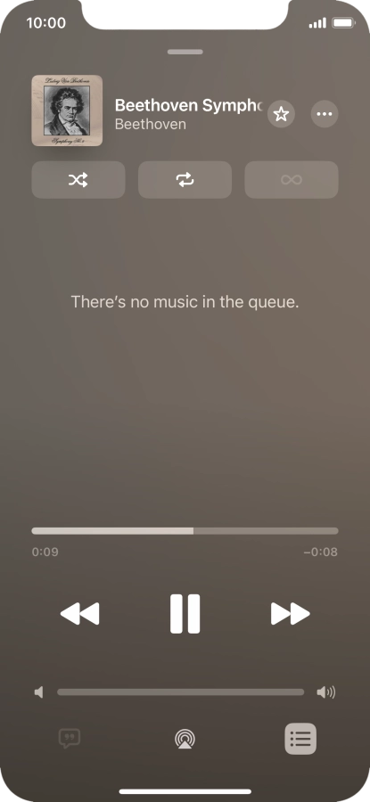 Press the shuffle icon to turn the function on or off.