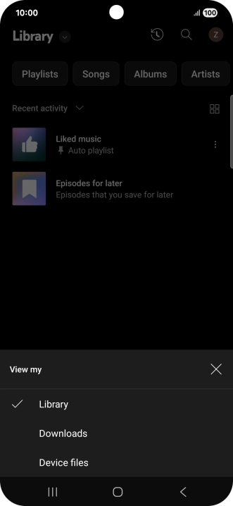 Press the required category and go to the required audio file.