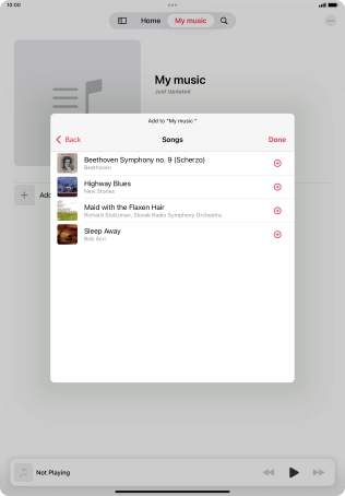 Go to the required category and press the add icon next to the required audio file.
