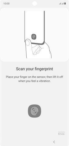 Follow the instructions on the screen to create the phone lock code using your fingerprint.