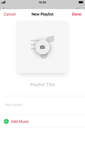 Press the text input field and key in a name for the playlist.