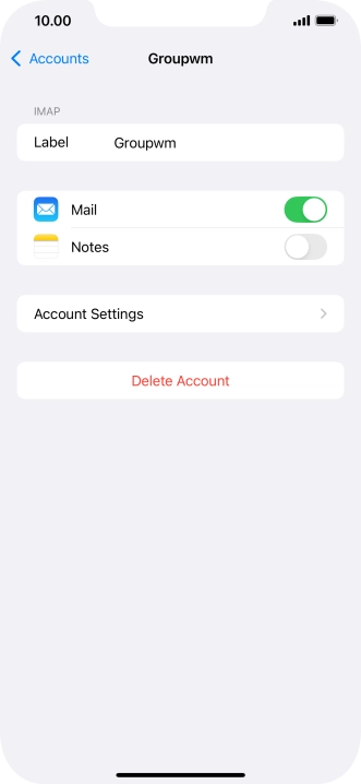 Press Account Settings.