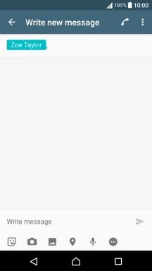 Press the text input field and write the text for your picture message.