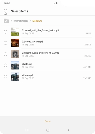 Press the required file.