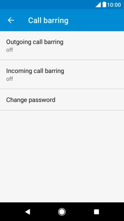 Press the required barring type.
