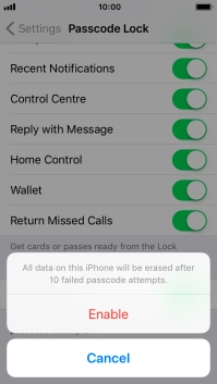 If you turn on the function, press Enable.