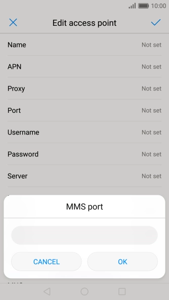 Key in 8080 and press OK.