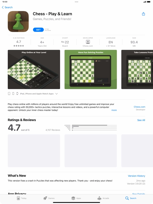 Press GET and follow the instructions on the screen to install the app.