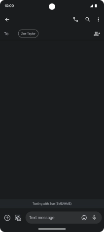 Press the text input field and write the text for your picture message.