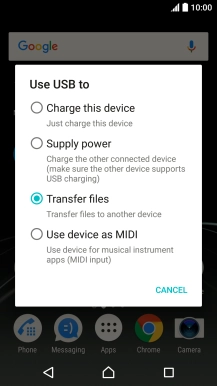 Press Transfer files.