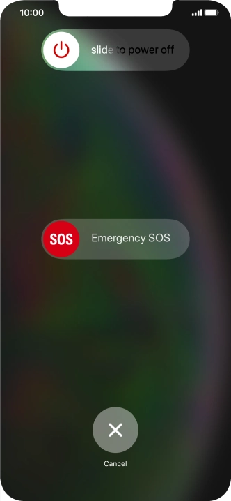 Press and drag the power off icon right.