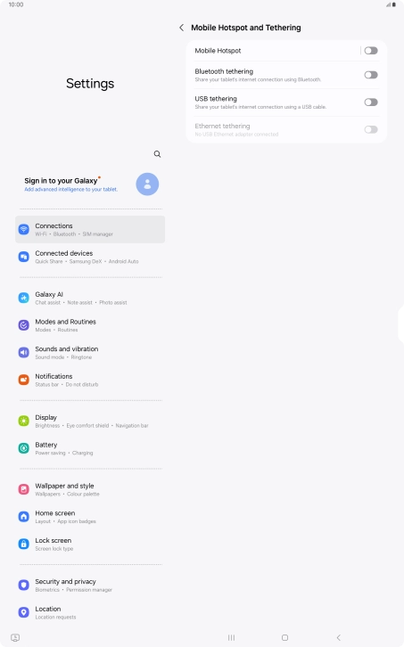 Press Mobile Hotspot.