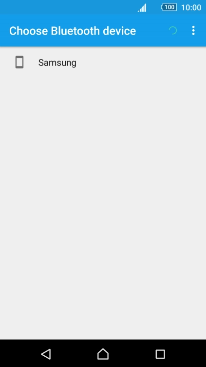Press the required Bluetooth device and wait while the file is transferred.