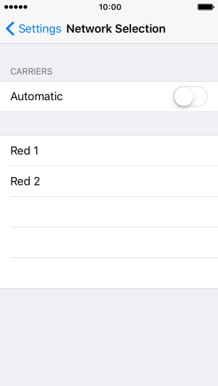 If you turn off the function, press the required network.